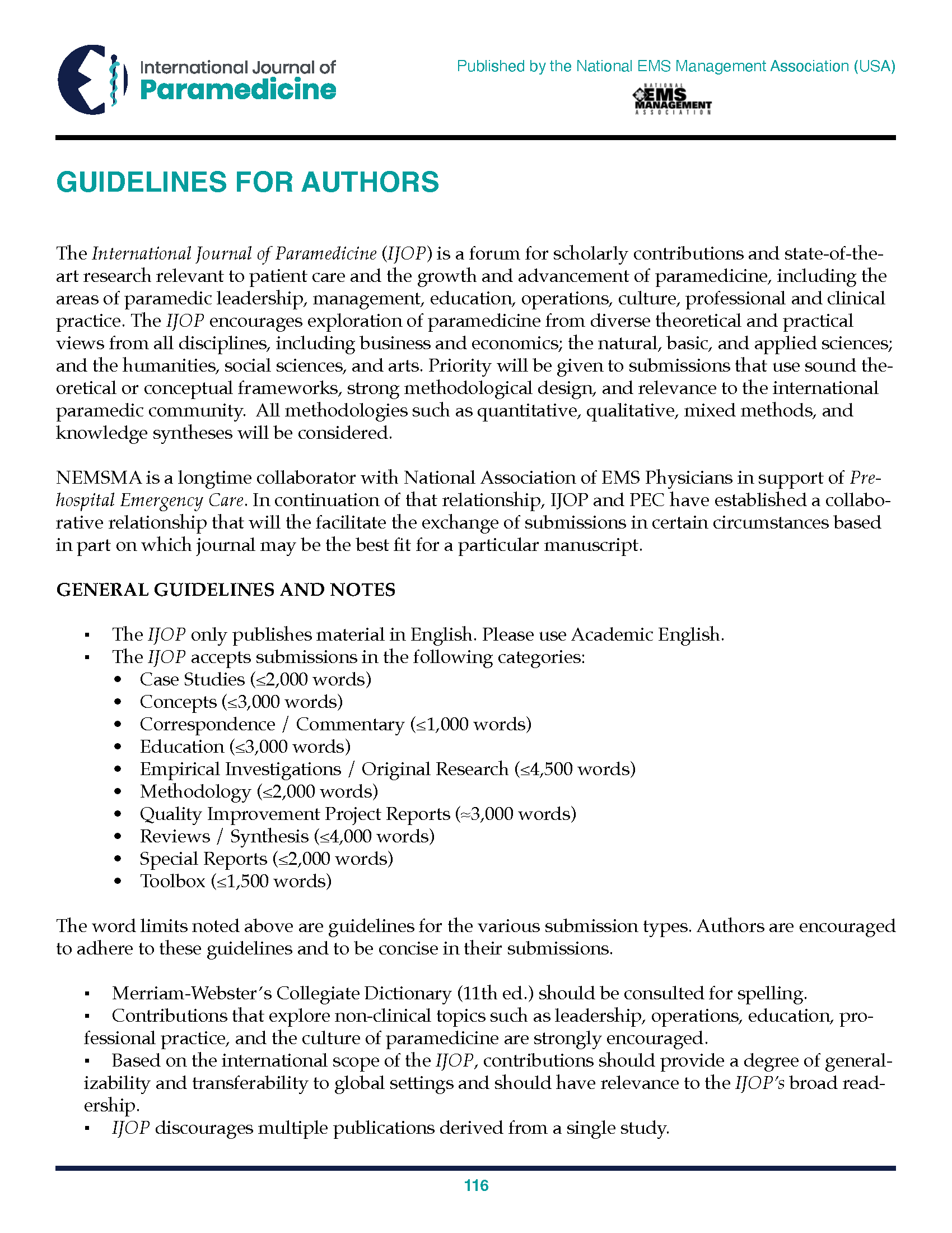 Guidelines for Authors - page image